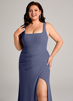 Azazie Mero Bridesmaid Dresses Stormy Sheath Pleated Chiffon Dress image14