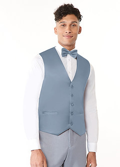 front Set aus Weste und Fliege aus mattem Satin