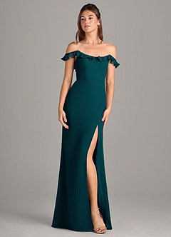 Azazie Callie Bridesmaid Dresses Pine Mermaid Side Slit Chiffon Convertible Dress image7