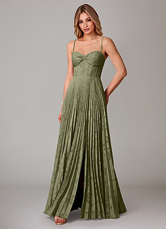Azazie Akiko Bridesmaid Dresses Pistachio A-Line Sweetheart Neckline Floral Burnout Dress image4