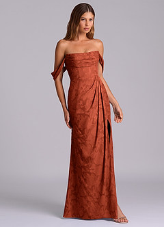 Azazie Johana Suknie dla druhen Syrena Zza ramienia Kwiatowe wypalenie Do ziemi Sukienka image5