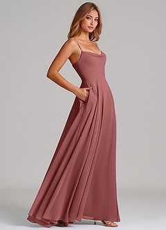 Azazie Elle Bridesmaid Dresses Amethyst A-Line Pleated Chiffon Dress image5