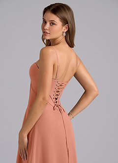 Azazie Valentine Jurken voor bruidsmeisjes Jurk van Chiffon met A-Lijn Korset Meer Gesneden image6