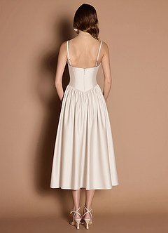 Ottilie Cream Pleated Midi Dress image2