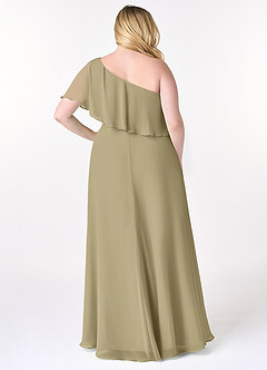 Azazie Lizzy Bridesmaid Dresses Moss Green A-Line One Shoulder Chiffon Dress image9