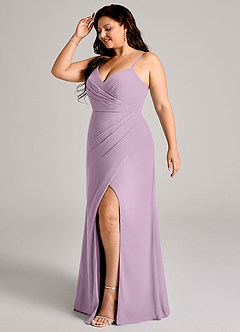 Azazie Maci Brudepigekjoler Skede Plisseret Chiffon Gulv-længde Kjole image10