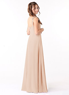 Azazie Rosey Junior Abito A-Line in Chiffon Scollo a Cuore Rosa Inglese image2