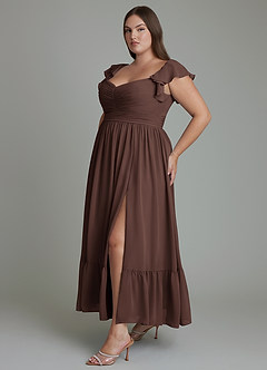 Azazie Anaya Bridesmaid Dresses Ganache A-Line Sweetheart Neckline Chiffon Dress image12