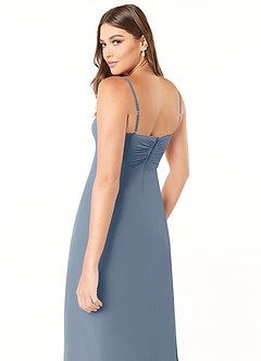 Azazie Justina At-home Try On Dresses Rust A-Line Sweetheart Neckline Chiffon Dress image6
