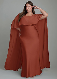 Azazie Stefania Bridesmaid Dresses Auburn A-Line Stretch Satin Dress image7