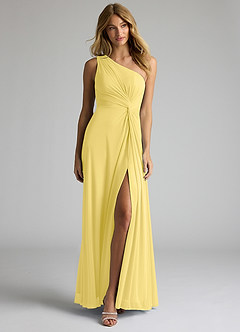 Azazie Brooke Šaty pre družičky A-Line Jedno rameno Sieťovina Dĺžka podlahy Šaty image4