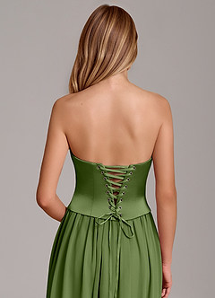 Azazie Cadence Bridesmaid Dresses Juniper A-Line Corset Stretch Satin Convertible Dress image6