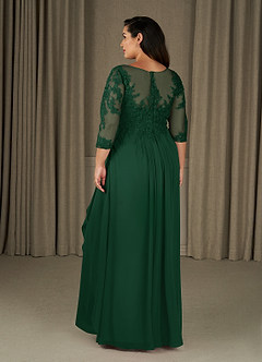 Azazie Calanthe Mother of the Bride Dresses Dark Green A-Line Scoop Chiffon Dress image7