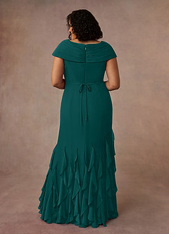 Azazie Bailora Mother of the Bride Dresses Peacock Mermaid Ruched Chiffon Dress image8