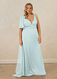 Christian Siriano Bridal for Azazie 1011 Bridesmaid Dresses Sea Glass Mermaid Bow Stretch Satin Dress image11
