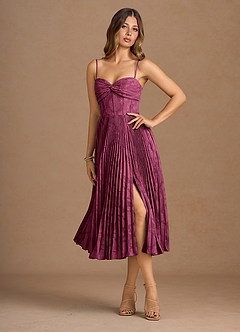 Annie Mulberry Pleated Midi Dress image4