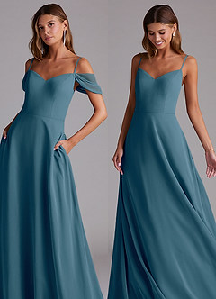 Azazie Marley Bridesmaid Dresses Bermuda A-Line Off the Shoulder Chiffon Convertible Dress image7