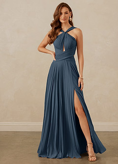 Christian Siriano Bridal for Azazie 1009 Bridesmaid Dresses Neptune A-Line Pleated Chiffon Dress image2