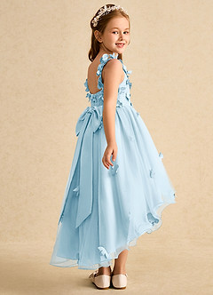 Azazie Tweety Blumenmädchenkleider A-Linie Spitze Tüll Kleid Himmelblau image6