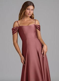 Azazie Seriana Bridesmaid Dresses Amethyst A-Line Off the Shoulder Stretch Satin Convertible Dress image2