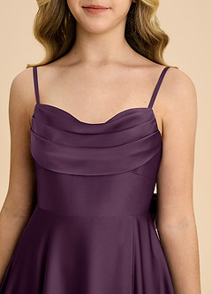 Azazie Bear Junior Plum A-Line Sweetheart Neckline Stretch Satin Dress image8