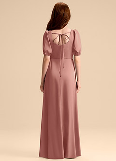 Azazie Briar Junior Robe Trapèze en Satin extensible Arc Rosette image2