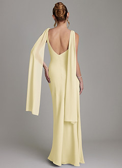 Azazie Essence Bridesmaid Dresses Lemon Sorbet Sheath Chiffon Dress image8