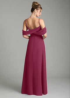Azazie Mercedes Bridesmaid Dresses Mulberry A-Line Off the Shoulder Chiffon Dress image6