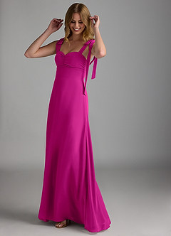 Azazie Lizet Bridesmaid Dresses Fuchsia A-Line Sweetheart Neckline Chiffon Dress image1