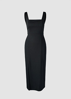 Sight To See Black Bodycon Midi Dress image6