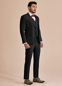 front William Negro Traje de 3 piezas