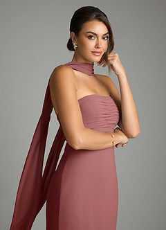 Azazie Saylor Abiti da Damigella Abito Sirena in Chiffon Senza Cinturino Ametista image2