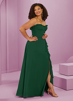 Barbie ♥ Azazie Bridesmaid Dresses Dark Green A-Line Sweetheart Neckline Chiffon Dress image12