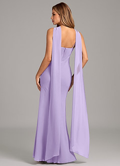 Azazie Kinsley Robes de demoiselle d'honneur Robe Sirène en Mousseline de soie Plissée Lilas image2