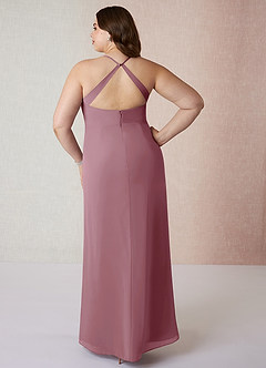 Azazie Manila Brautjungfernkleider Etui V-Hals Chiffon Kleid Vintage Mauve image8