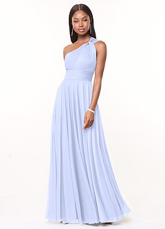 Azazie Charlize Brautjungfernkleider A-Linie One-Shoulder Gittergewebe Kleid Lavendel image1