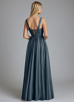 Azazie Delmie Bridesmaid Dresses Twilight A-Line Corset Stretch Satin Dress image2