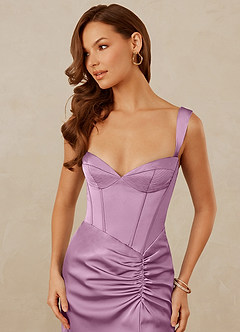 Christian Siriano Bridal for Azazie 1017 Bridesmaid Dresses Wisteria Sheath Sweetheart Neckline Stretch Satin Dress image2