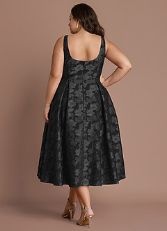 Briac Black A-line Midi Dress image2