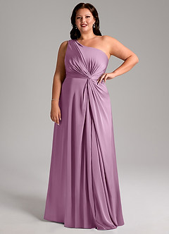 Azazie Brooke Brautjungfernkleider A-Linie One-Shoulder Stretch-Satin Kleid Blauregen image12