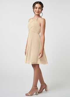 Azazie Ginny Vestido de Champán de Gasa/ Chiffon con Plisado image3