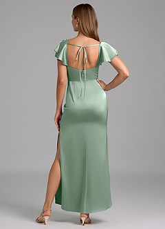 Azazie Demia Bridesmaid Dresses Agave Sheath Sweetheart Neckline Stretch Satin Dress image6