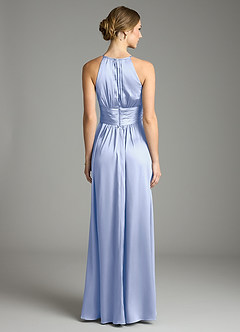Azazie Bonnie Bridesmaid Dresses Ice A-Line Pleated Stretch Satin Dress image5
