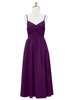 Azazie Zeya Junior Grape A-Line Chiffon Dress image7