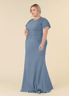 Azazie Adonna Mother of the Bride Dresses Dusty Blue Mermaid Lace Dress image7