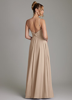 Azazie Elita Bridesmaid Dresses Taupe A-Line Pleated Chiffon Dress image7