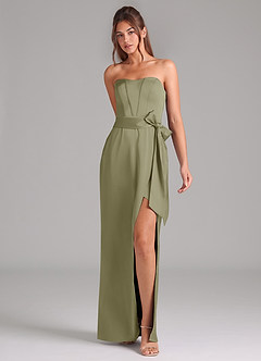 Azazie Jamie Bridesmaid Dresses Pistachio A-Line Strapless Stretch Satin Convertible Dress image3