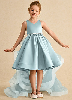 Azazie Julietta Blumenmädchenkleider Ballkleid Cabrio Tüll Kleid Nebel image2