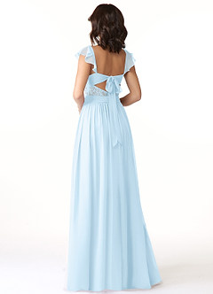 Azazie Lissa Bridesmaid Dresses Sky Blue A-Line Lace Chiffon Dress image5