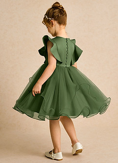 Azazie Chirp Robe Demoiselle D'honneur Fillette Robe Princesse en Tulle Olive image4